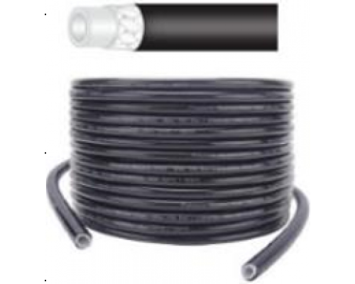 Шланг ВД. Пластик. Внутренний диаметр 5.5 мм , наружный диаметр 10.0 мм. Макс давление - 180 бар. Давление на разрыв - 440 бар. Черный. Бухта 50м.