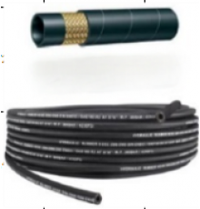 Шланг ВД, 1SN. Стальная оплетка. Внутренний диаметр 6.4 мм - 1/4', наружный диаметр 13.2 мм. Макс давление 210 бар. Давление на разрыв 840 бар. Черный. Гладкая поверхность. Бухта 100 м.