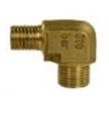 Переходник (угловой) 1/4внеш-1/4внеш, 350bar, латунь R+M 010005440