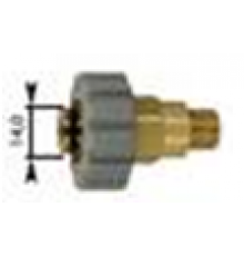 Переходник M21x1,5гайка - 3/8внеш (ALTO), 400bar, латунь R+M 56440